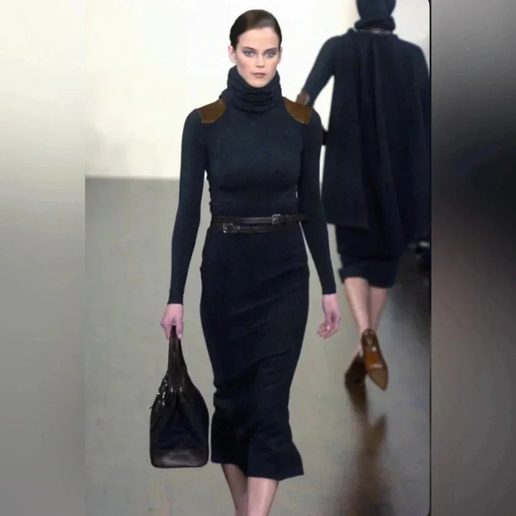 Ralph Lauren Collection Ricky 33 Bag Wool Leather Runway 2005 Satchel Purse - Picture 4 of 11